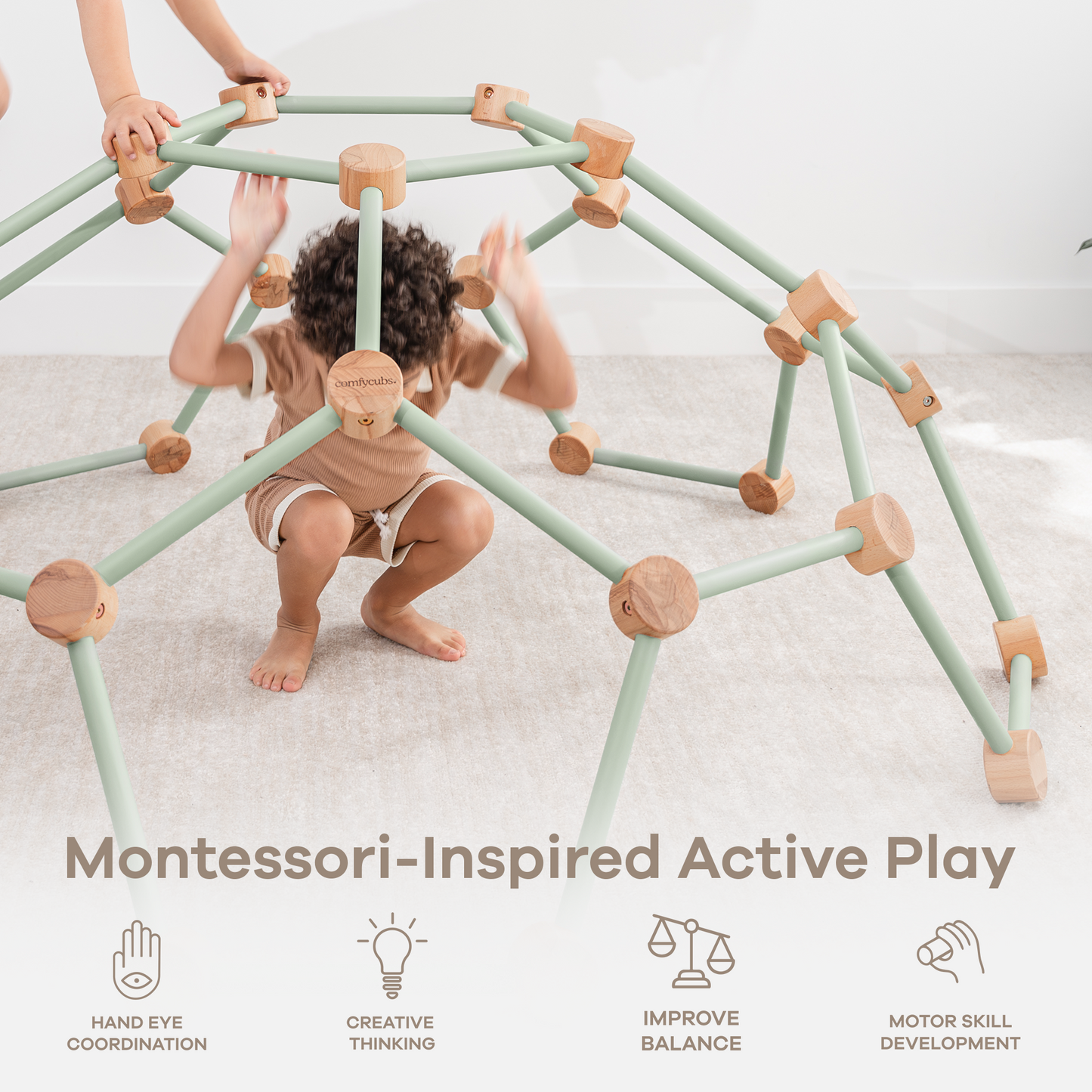Wooden Climber for Kids in Sage