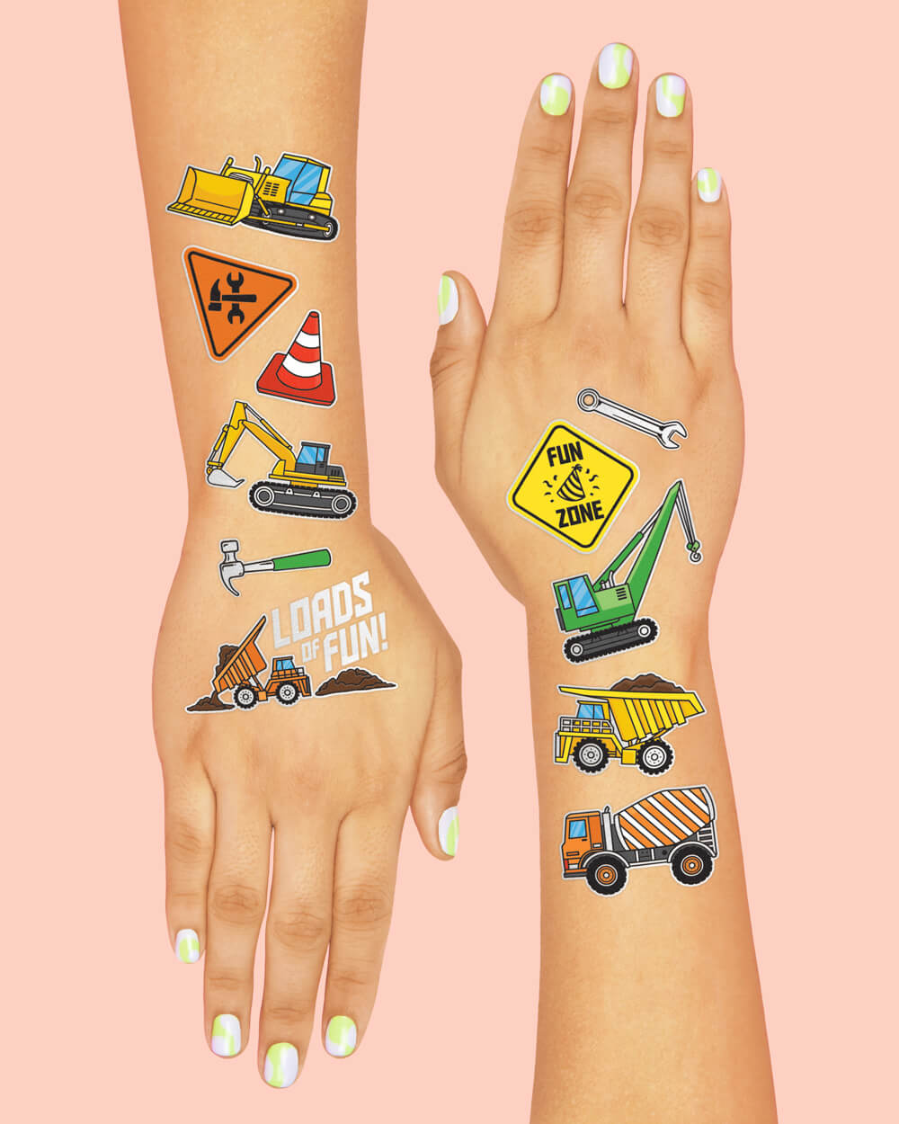 Construction Tats - 52 temporary tattoos