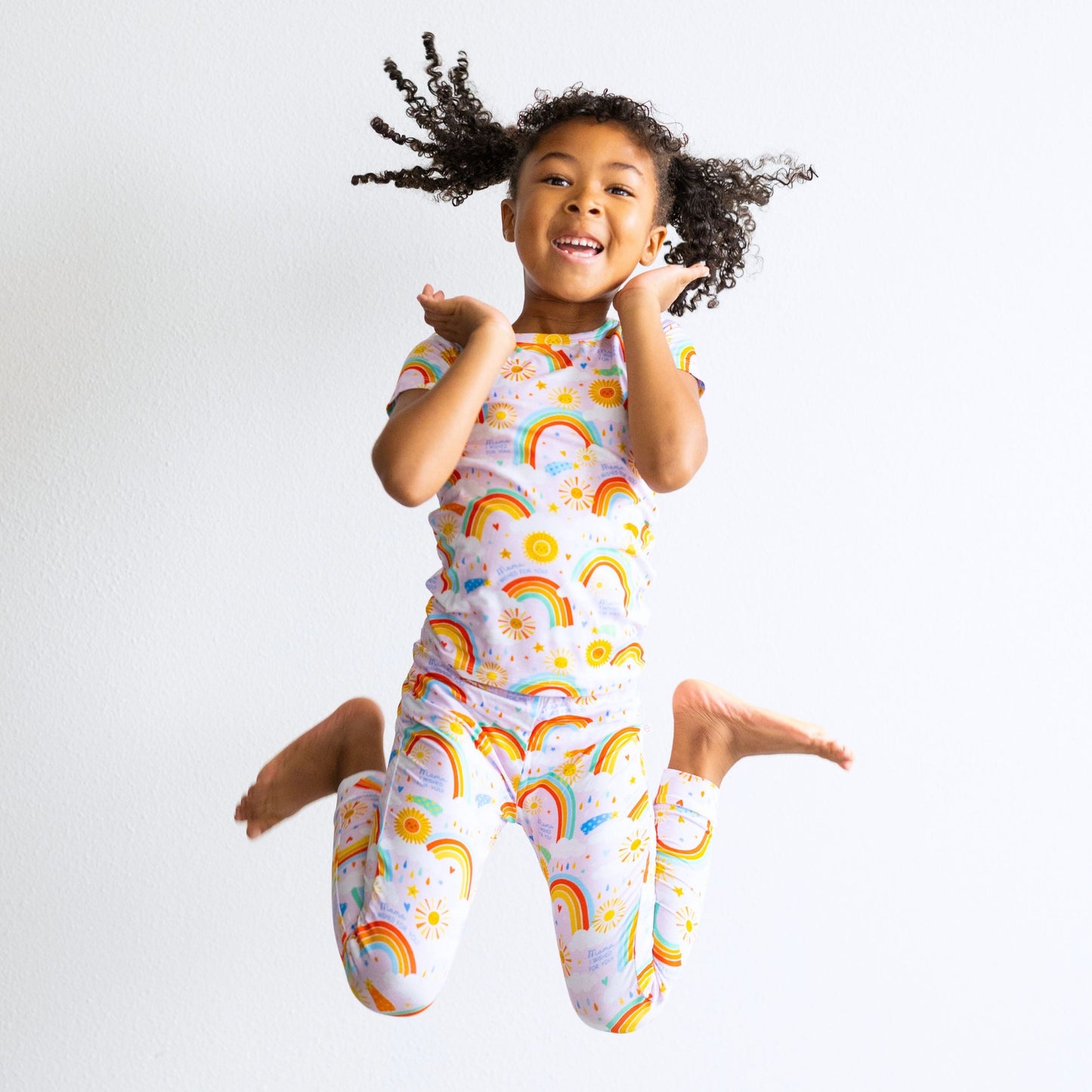 The Second-Skin 2-Piece Short Sleeve Pajama | Here Comes the Sunshine (Pink)