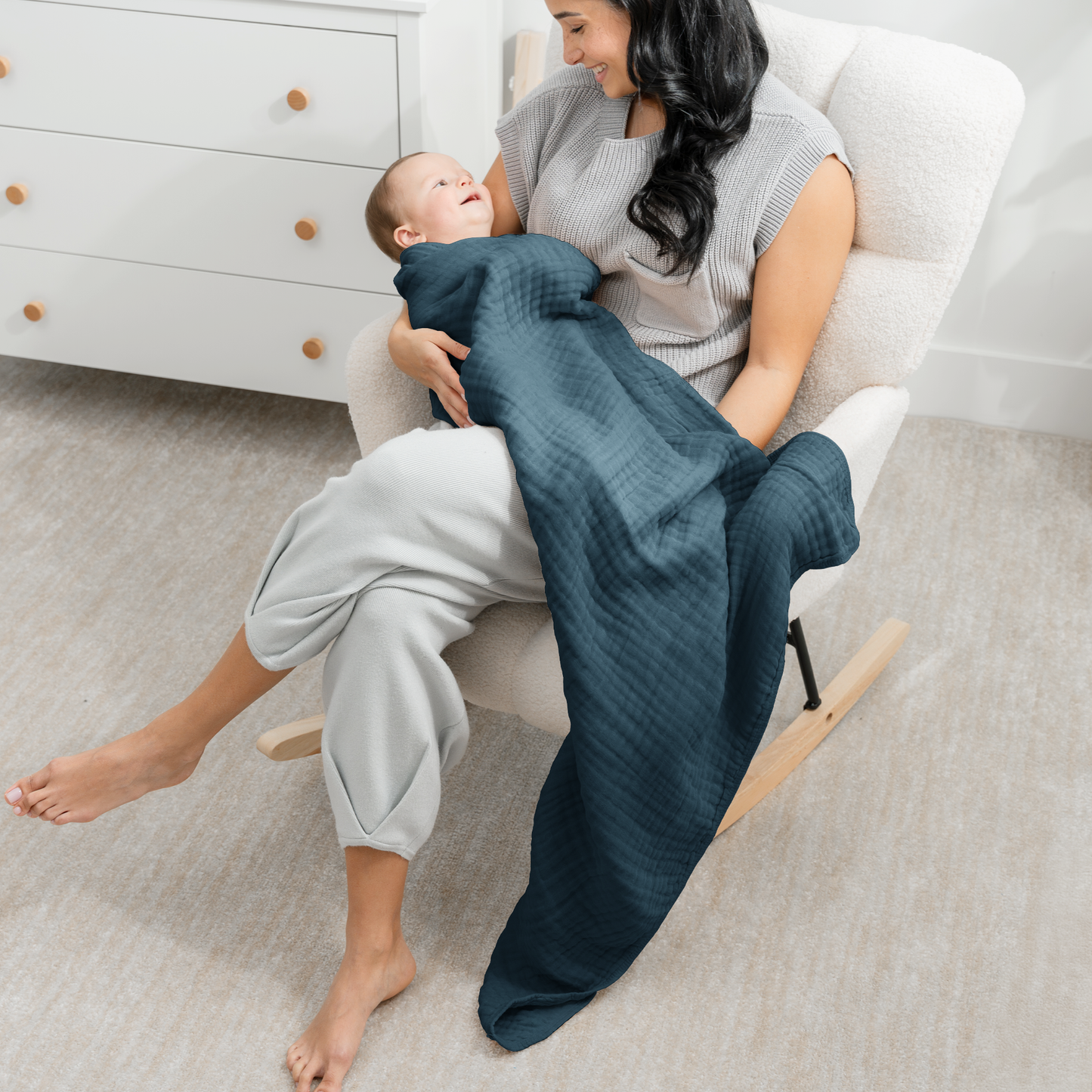 Baby Muslin Blanket in Neptune