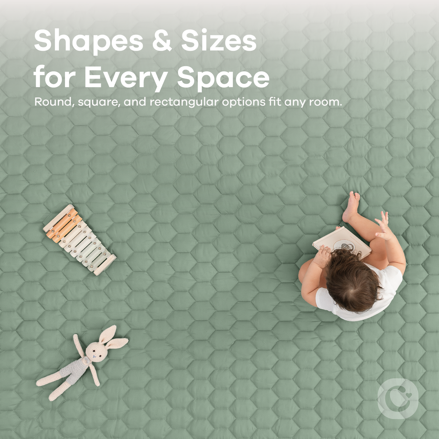 Play Mat with Non-Slip Bottom in Fern