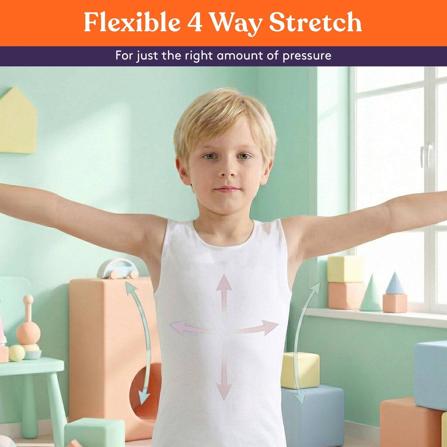 Special Supplies Kids Compression Undershirt – Seamless Deep Pressure Sensory Undershirt for Focus, Calm & Comfort – Breathable, Soft Sensory Shirt for School, Home & Travel