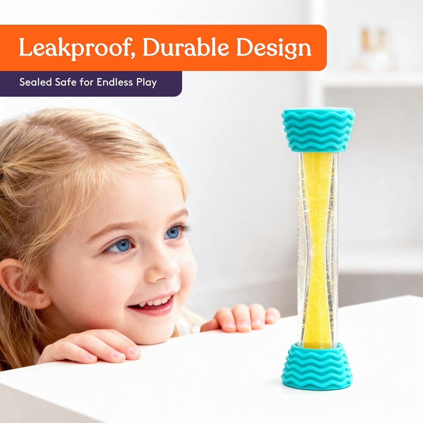 Special Supplies Liquid Motion Bubbler Toy Cool Tubes 6-Pack Colorful Hourglass Timer with Droplet Movement, Bedroom, Sensory Play, Cool Home or School, with Silicone Textured Covers