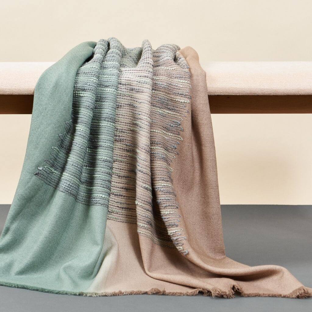 Merino Wool Bedspread with Hand Embroidery