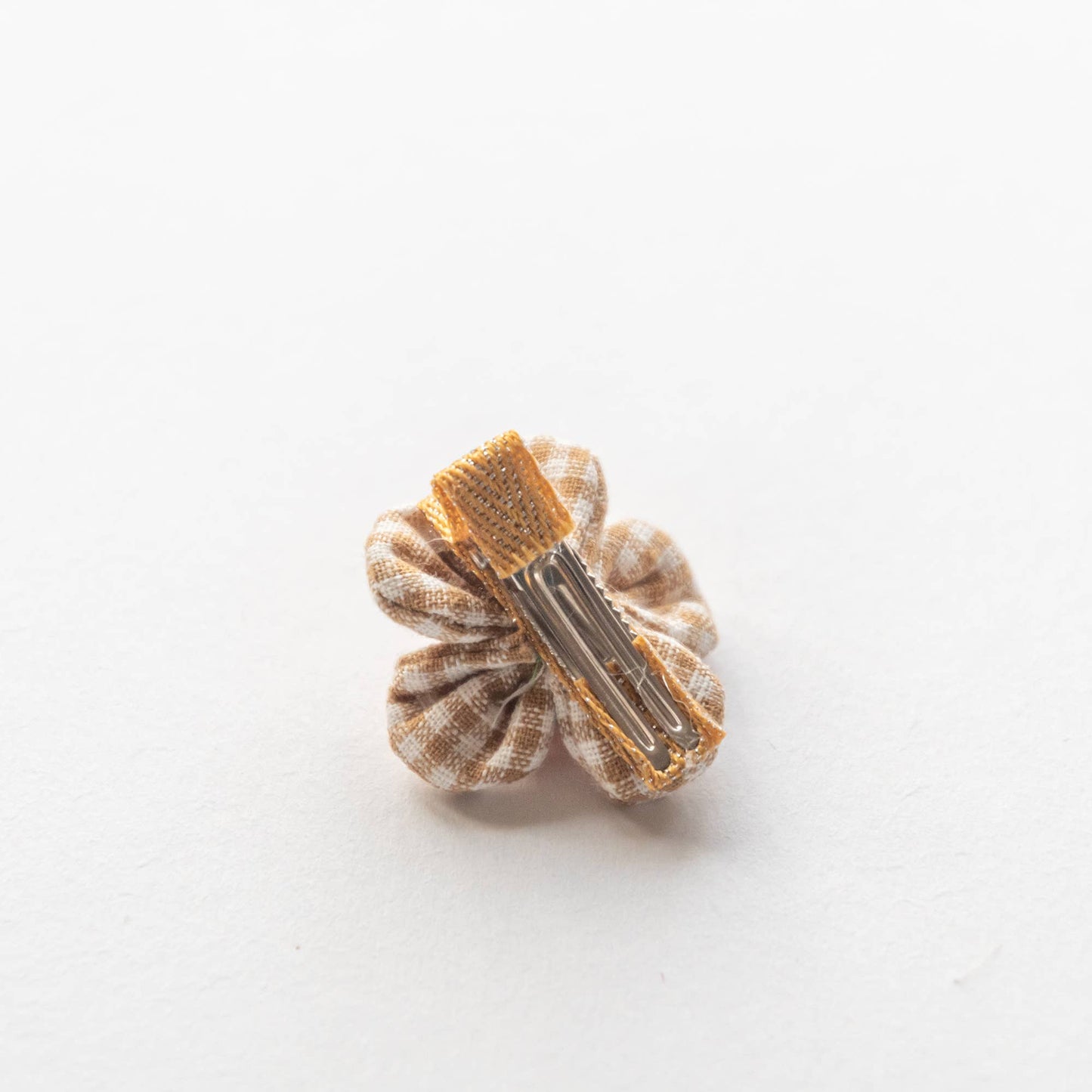 Gingham Flower Hair Clip | Beige