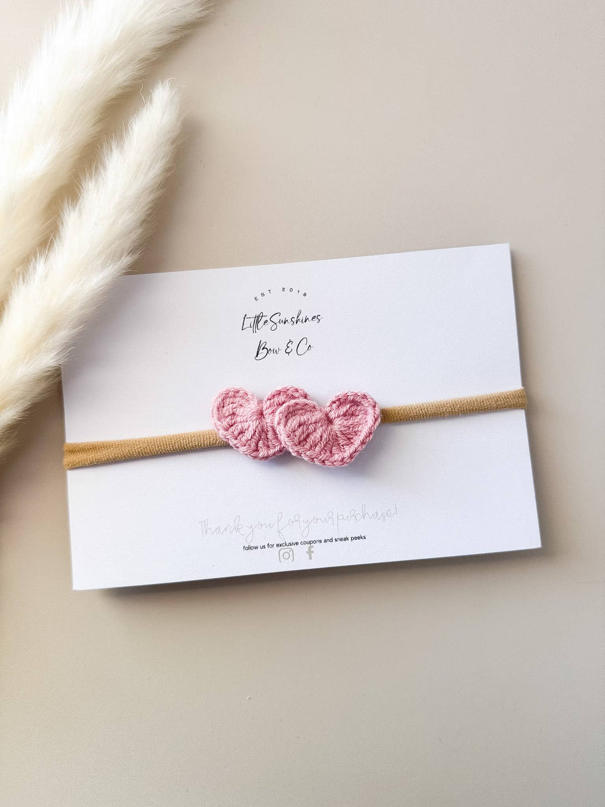 Double Heart Hair Clips & Nylon Headbands