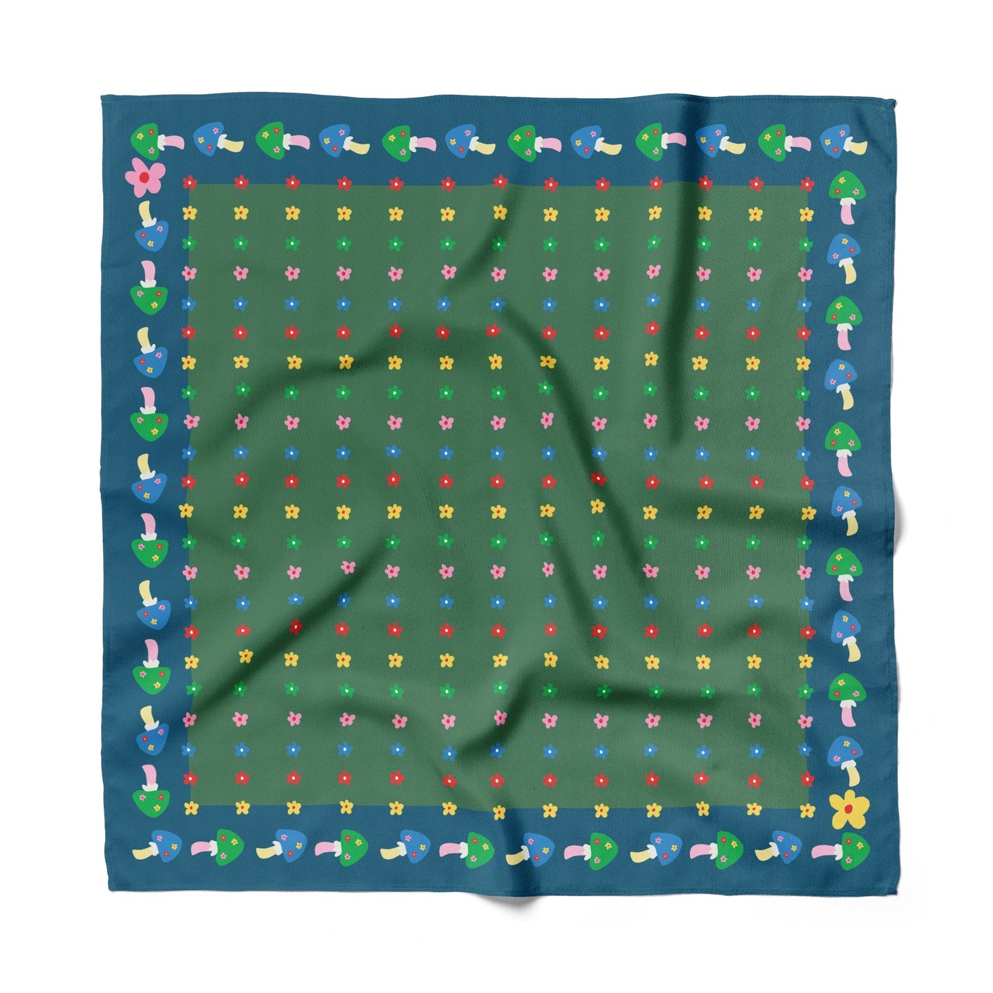 Mushroom Floral  Cotton Silk Bandana