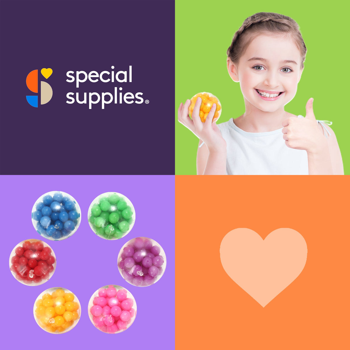 Squishy Stress Balls 6-Pack – Colorful Sensory Fidget Toys for Stress Relief, Anxiety Relief, Focus & Relaxation for Kids and Adults