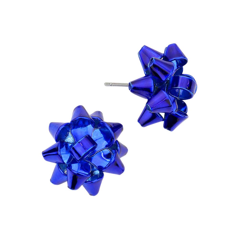 Christmas Gift Bow Stud Earrings