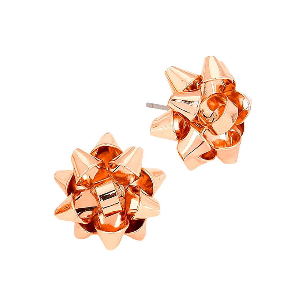 Christmas Gift Bow Stud Earrings