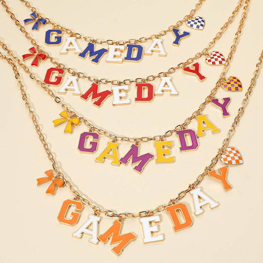 GAME DAY Letter Charm Station Necklace