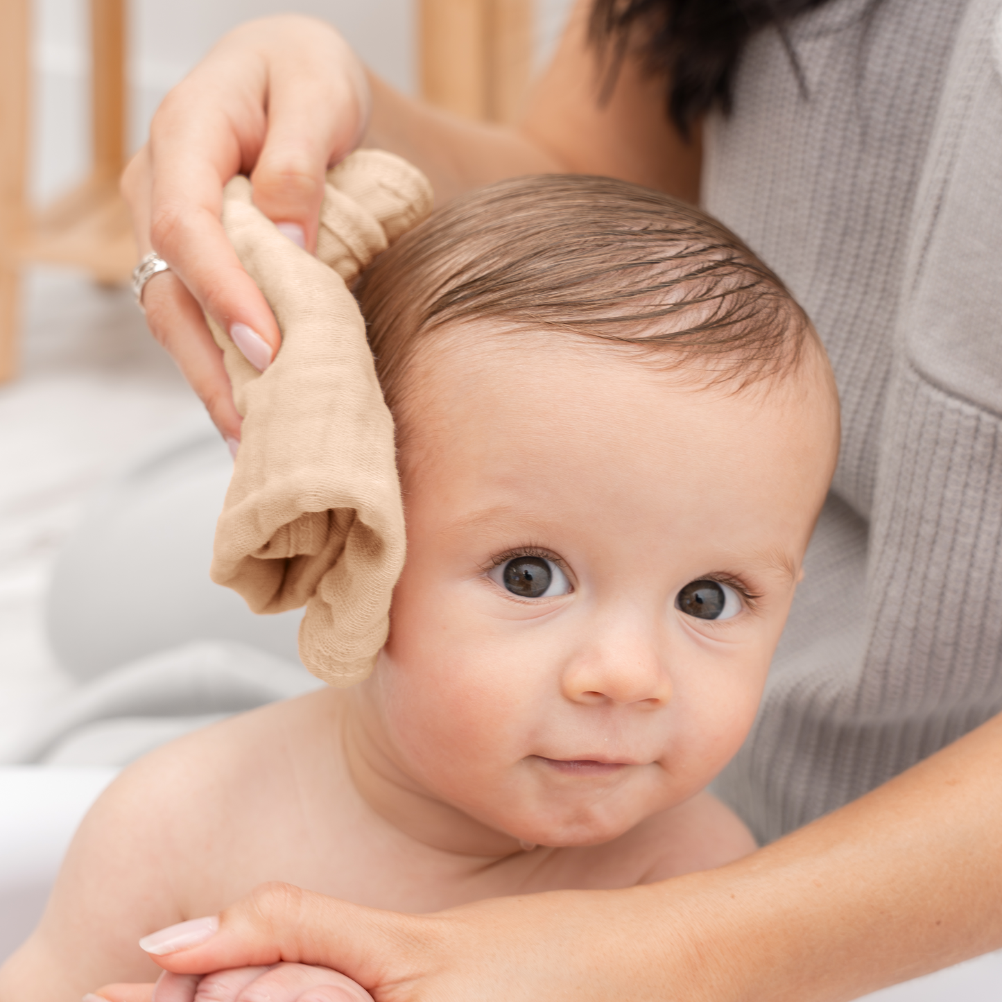 Muslin Washcloths in Multi-Girl