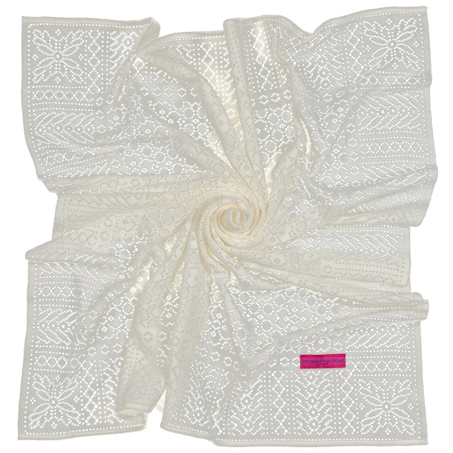 Southampton Home Lace Weave Baby Shawl - Ivory