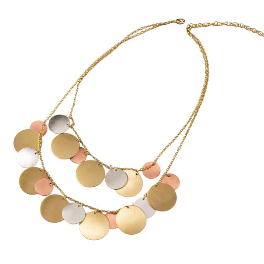 Jharana Layered Disc Necklace