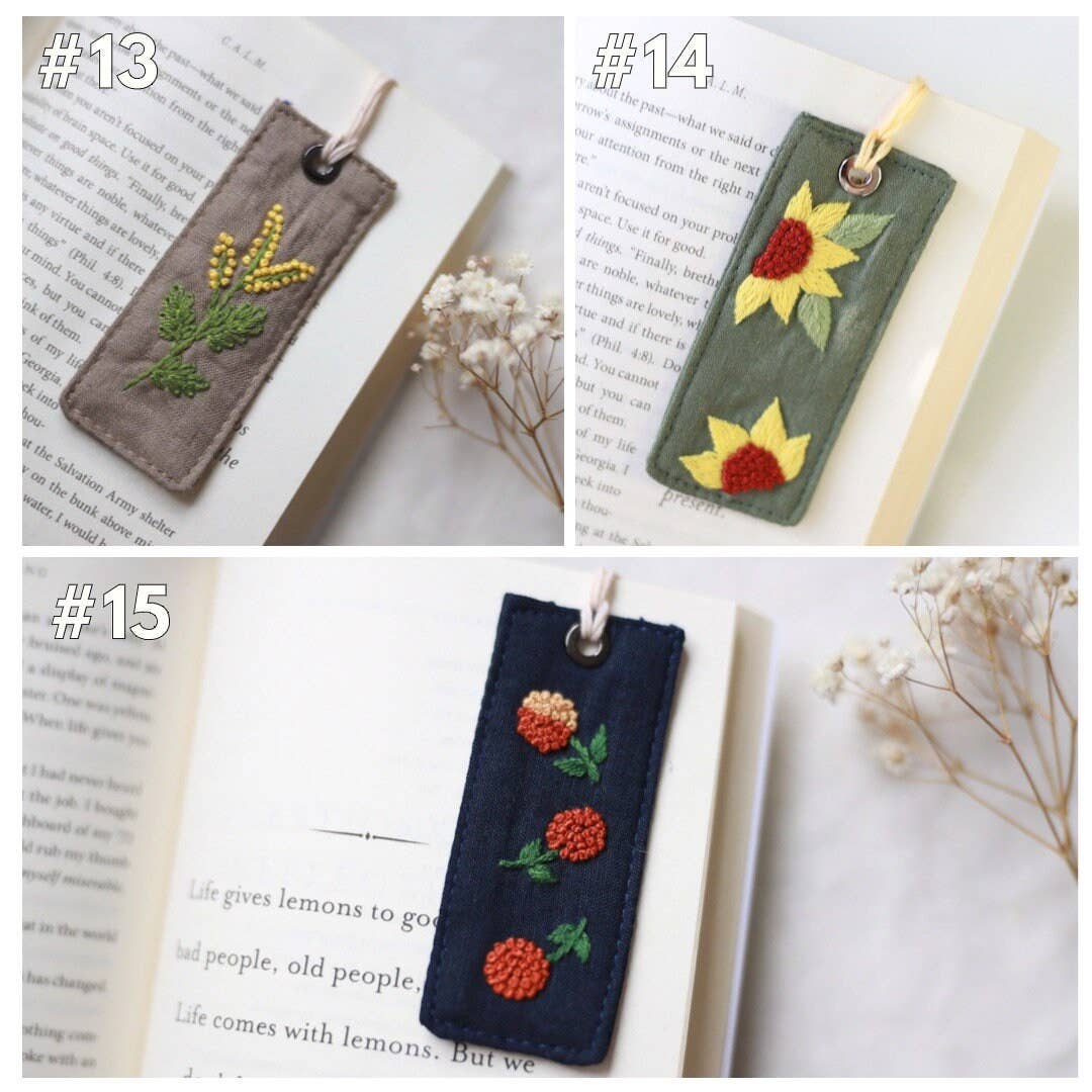 Hand Embroidered Bookmark