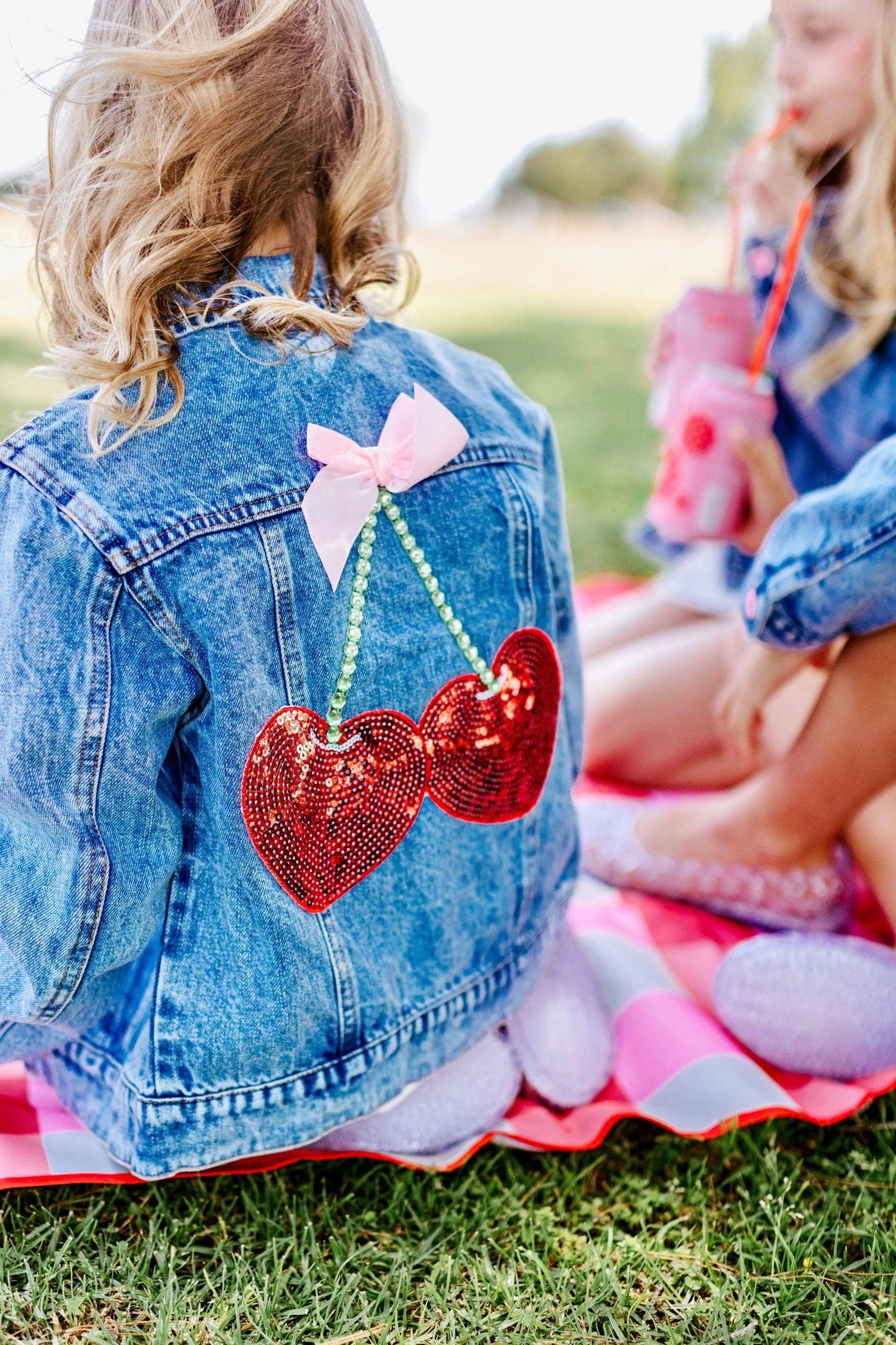 Cherry and Bow Denim Jacket