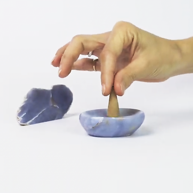 Blue Angelite Gemstone Catchall | Handcrafted Jewelry Dish | DAR Proyectos