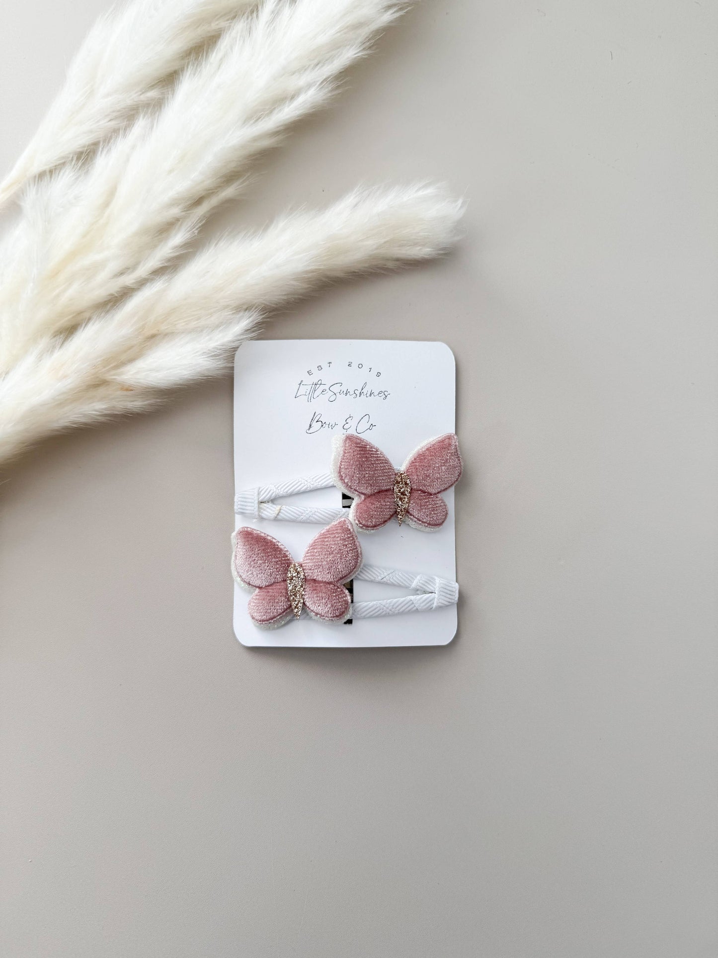 Velvet Butterfly Hair Clips & Nylon Headbands