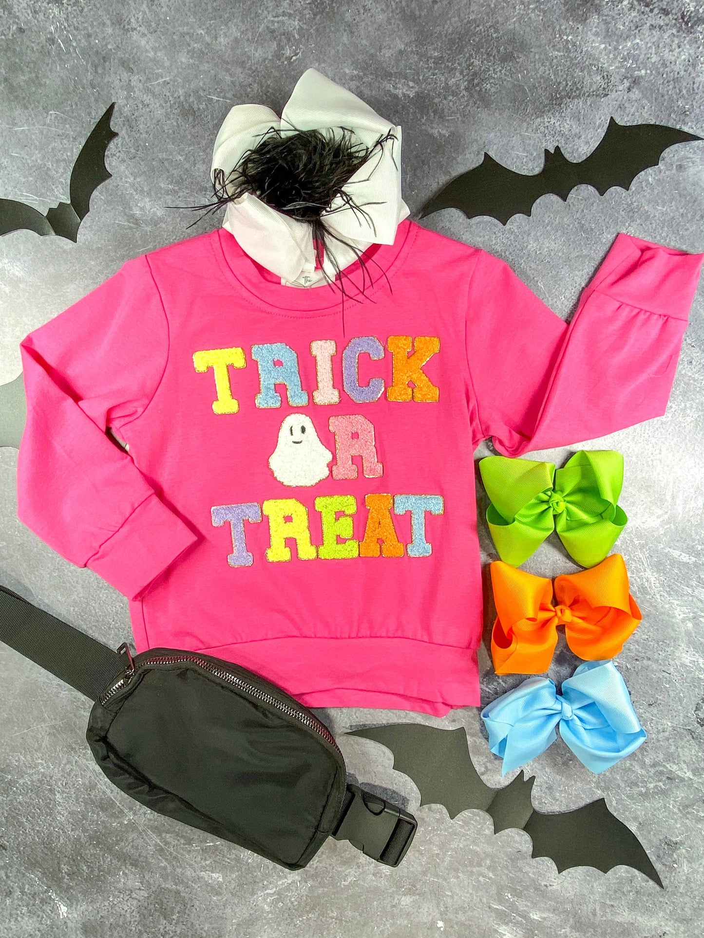 Trick or Treat Pink Chenille Sweater: Fall 2025