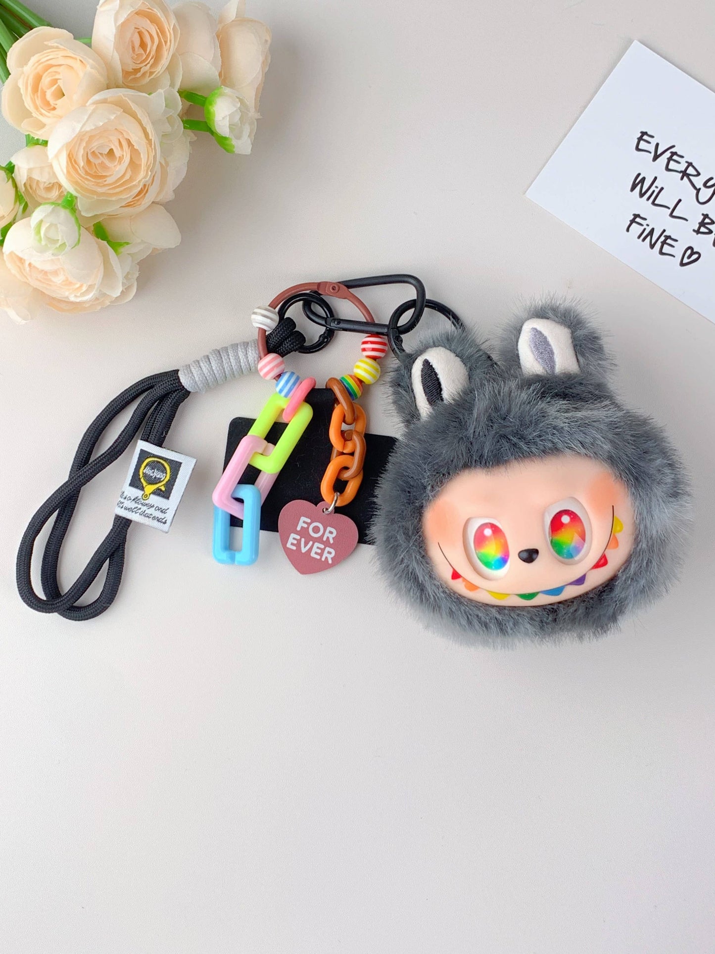Labu Inspired Cute Plush Keychain for Girls – Bag Charm