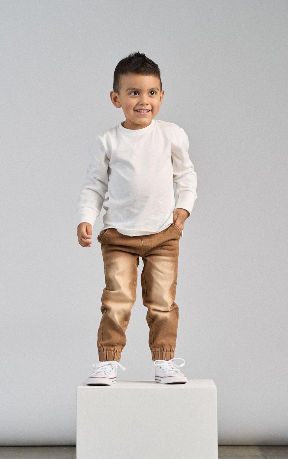 Baby Imperfect Denim Jogger - Camel