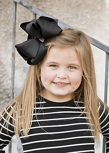 Oversize Rhinestone Hair Bows - Alligator Clip - 5.5"