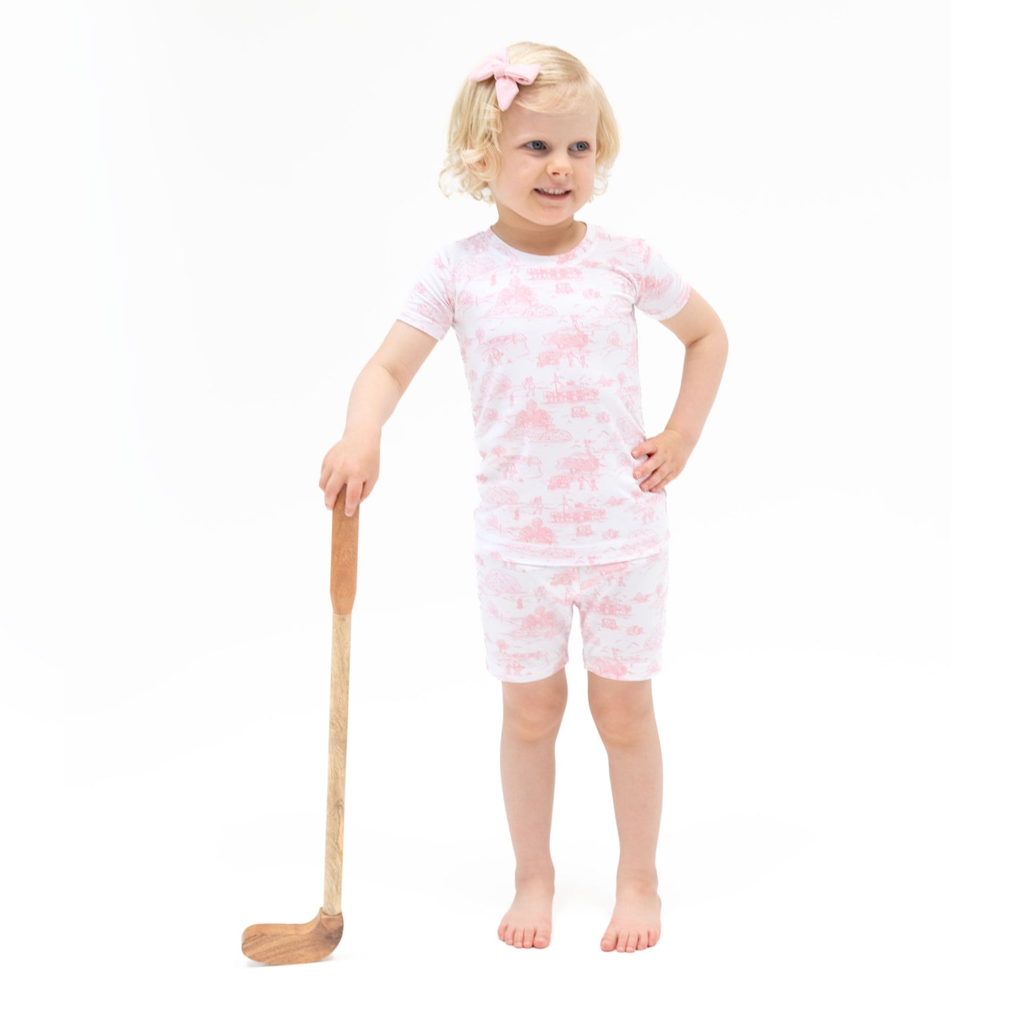 Golf Toile Pink - Loungewear Short Set