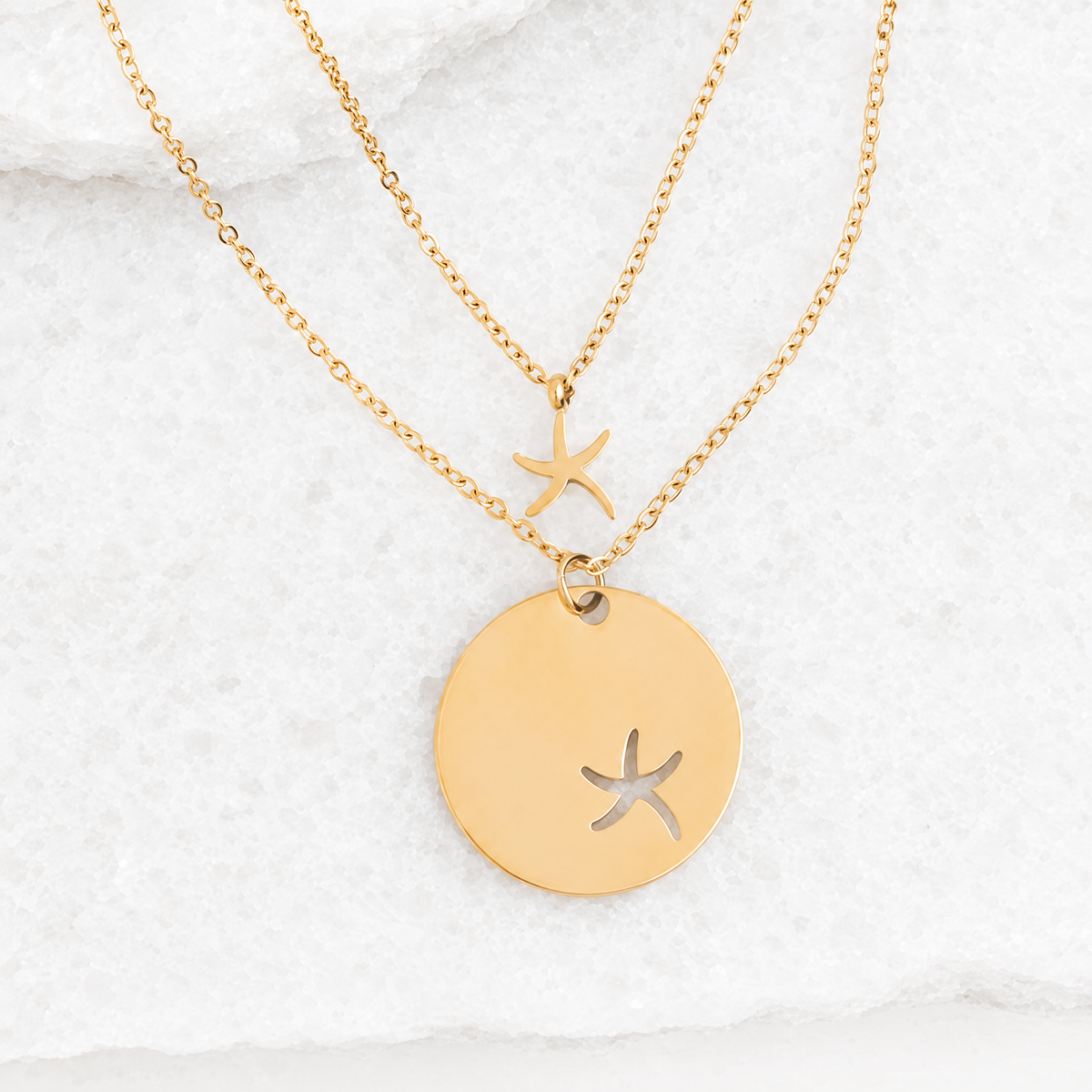 Community Gold Starfish Necklace Set