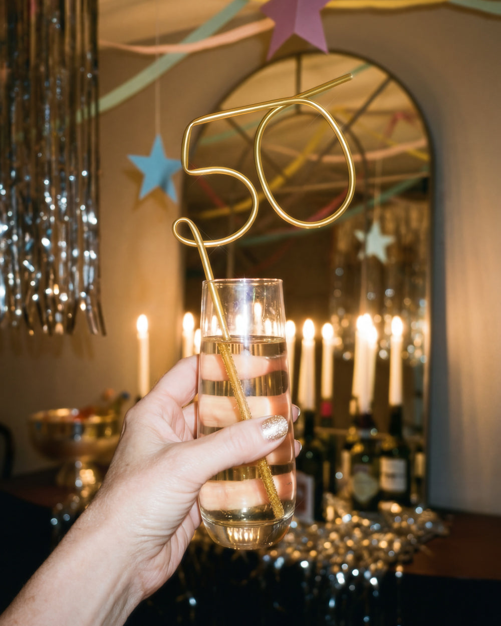 Half Way There Straw - XL gold 50 straw