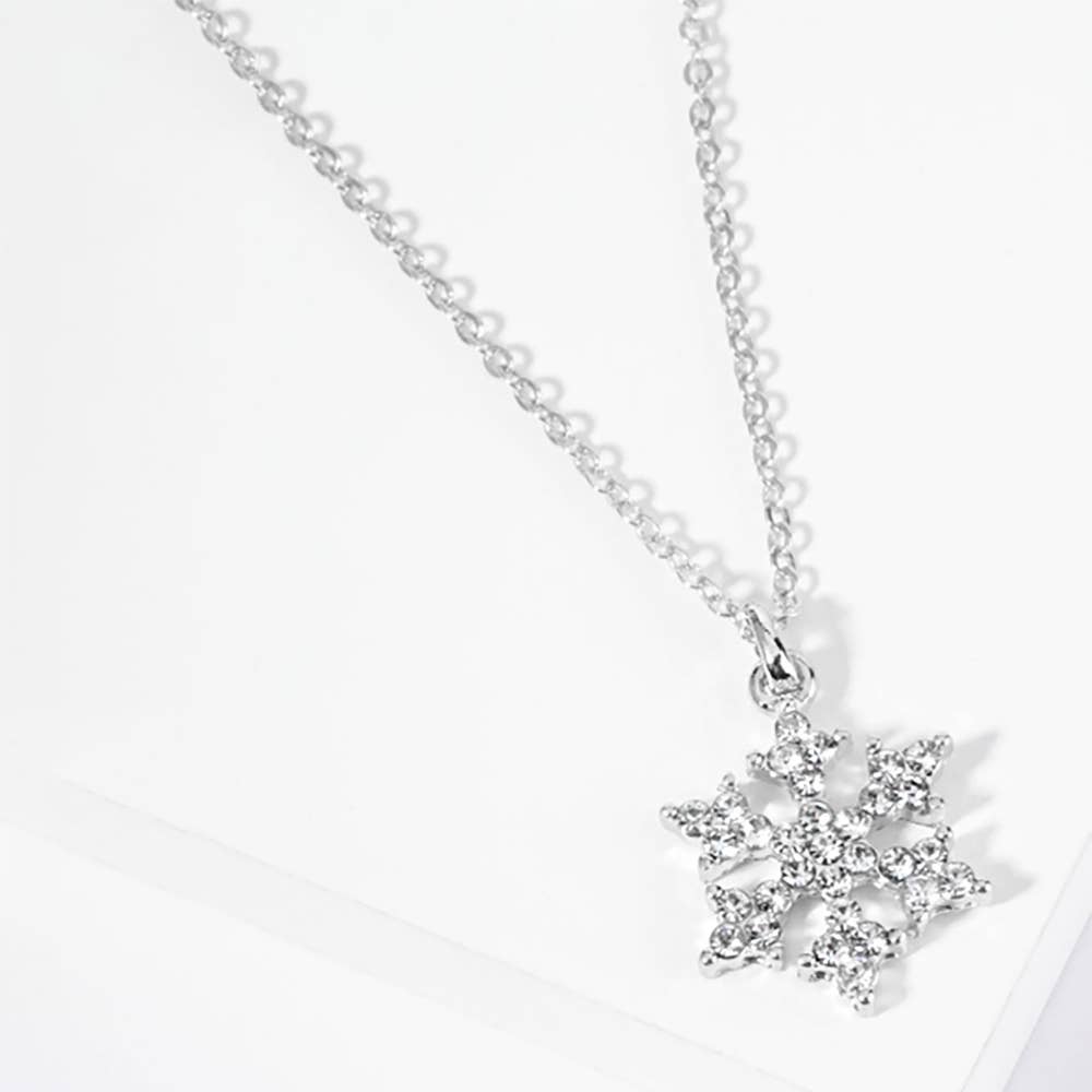 Crystal Snowflake Pendant Necklace