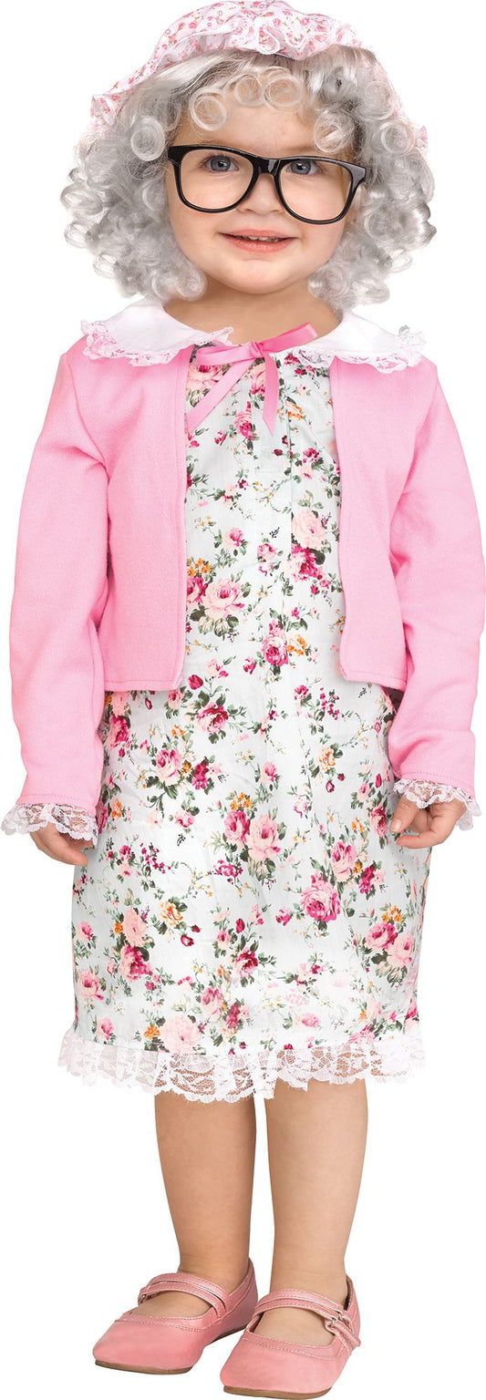 Lil Grammy Old Lady 100 Years of School Grandma Toddler Costume Size Large 3T-4T