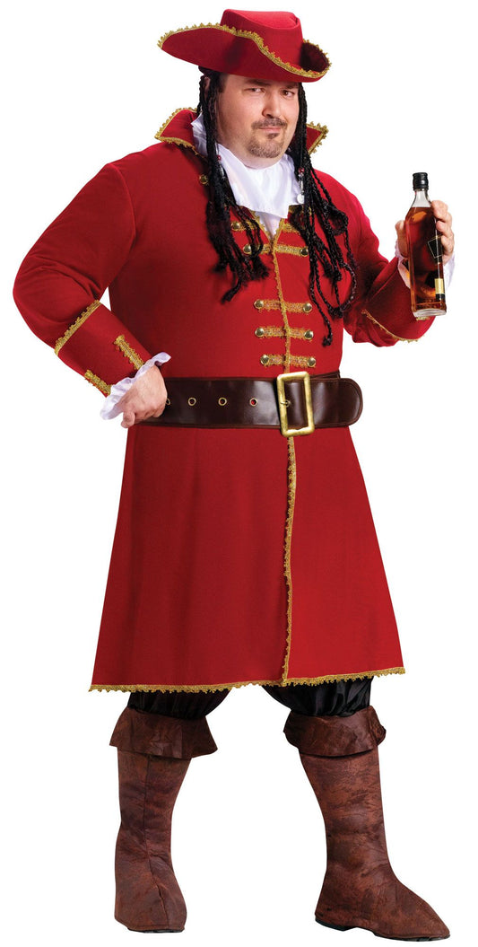 Captain Hook Black Heart Adult Plus Size Pirate Costume