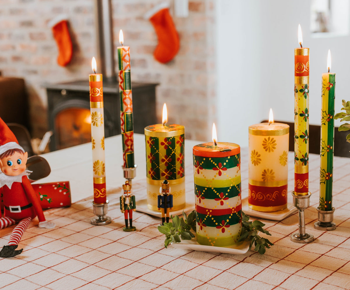 Christmas Painted Candles