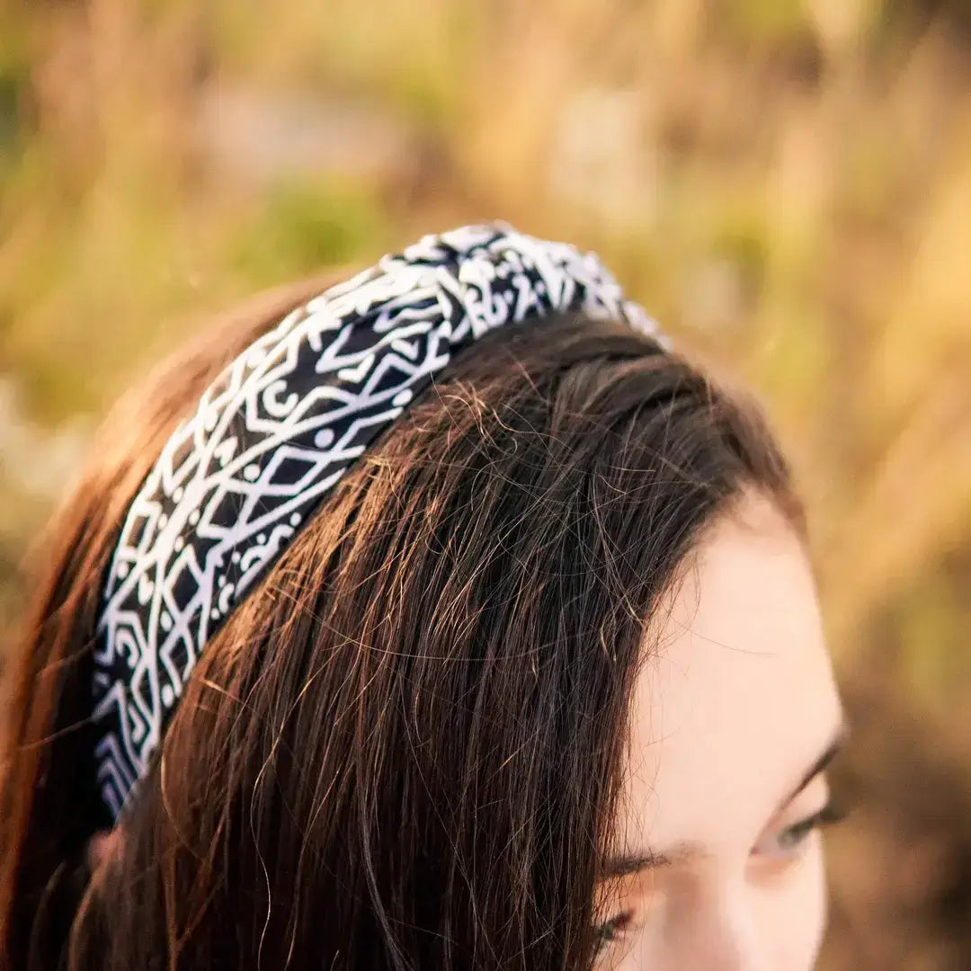 Retro Flowers Top Knot Headband