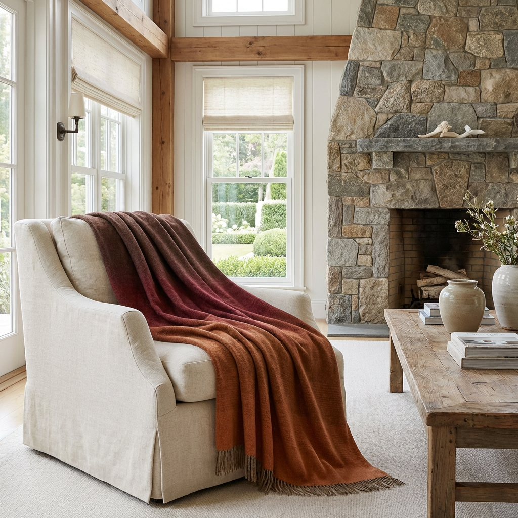Whisper Ombre Merino Wool Throw – Ember