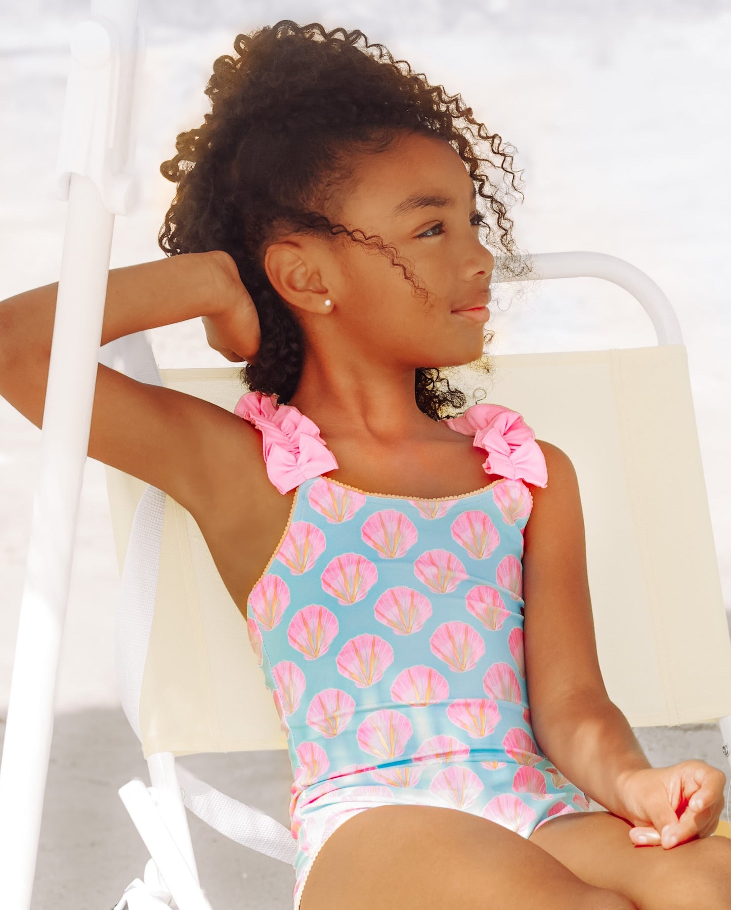 Serene Seashell Ruffle Strap One Piece