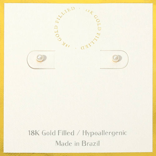 18K Gold Filled Hypoallergenic Pearl Stud Earrings