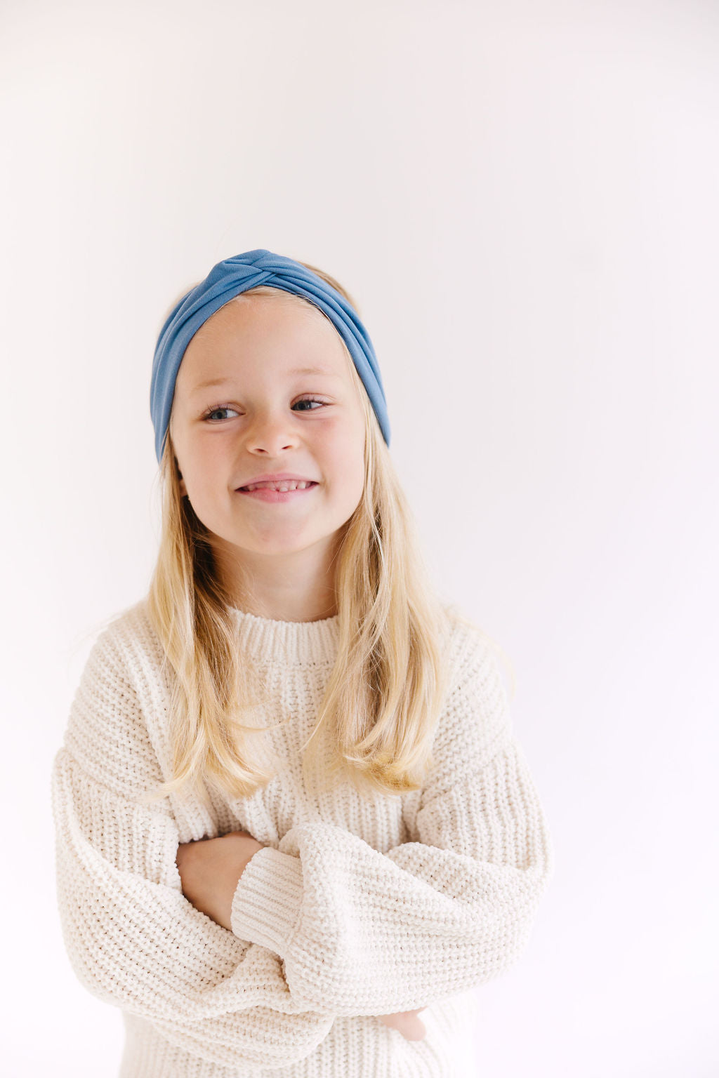 White Solid Twisted Turban for Girls & Adults