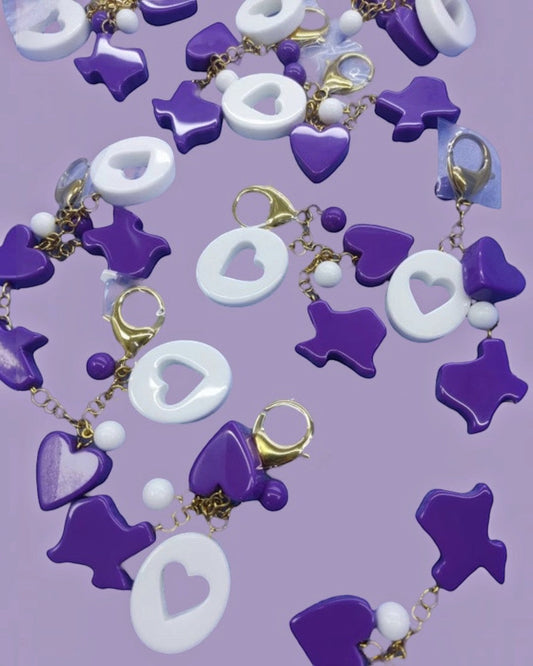 Luxe League Bag Charm Texas Edition- Purple