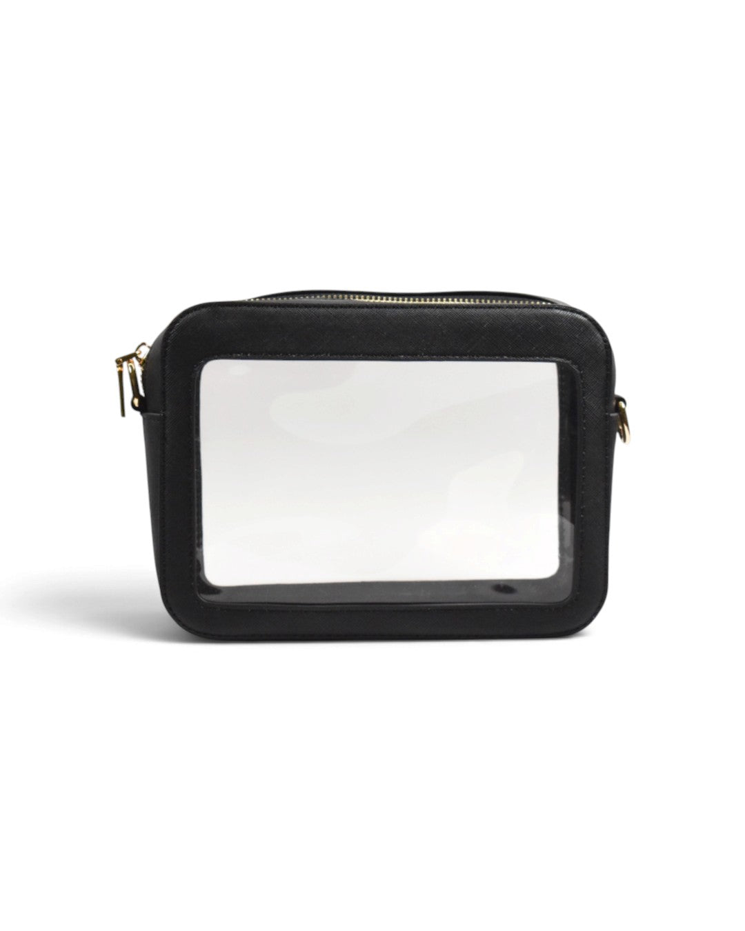 Michelle Clear Crossbody Stadium Handbag - Black