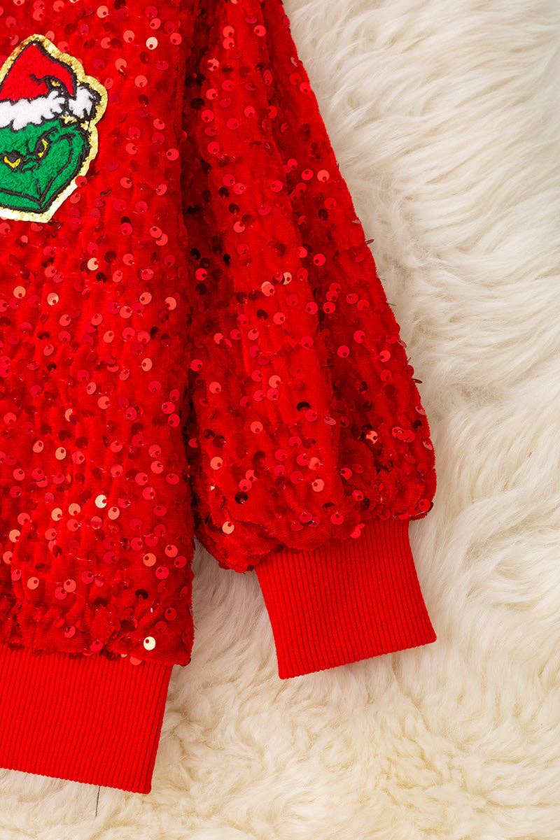Red Christmas character sequins jacket.  TPG60020 SOL