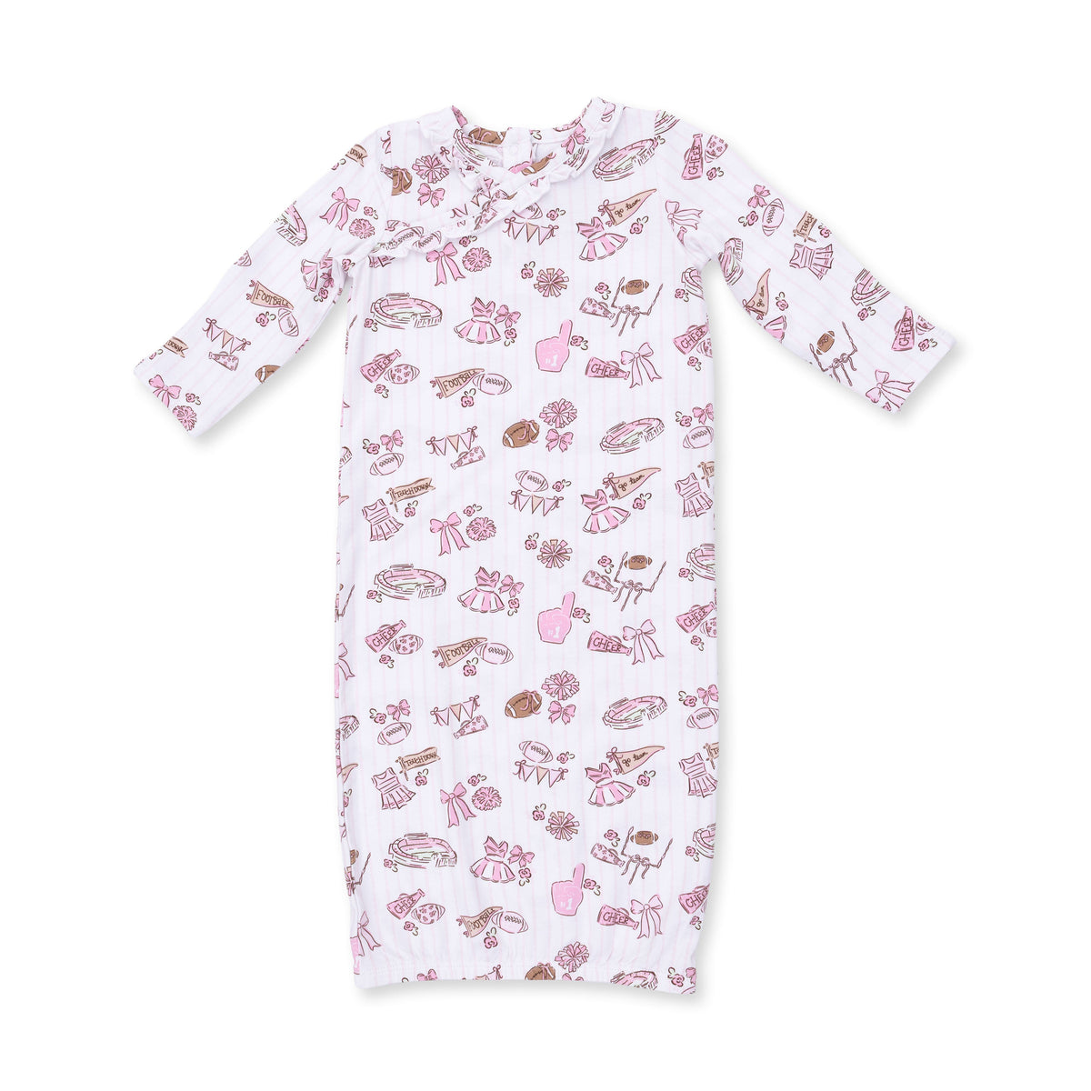 Football Cheer Nursery - Kimono Gown and Ruffle Knotted Hat