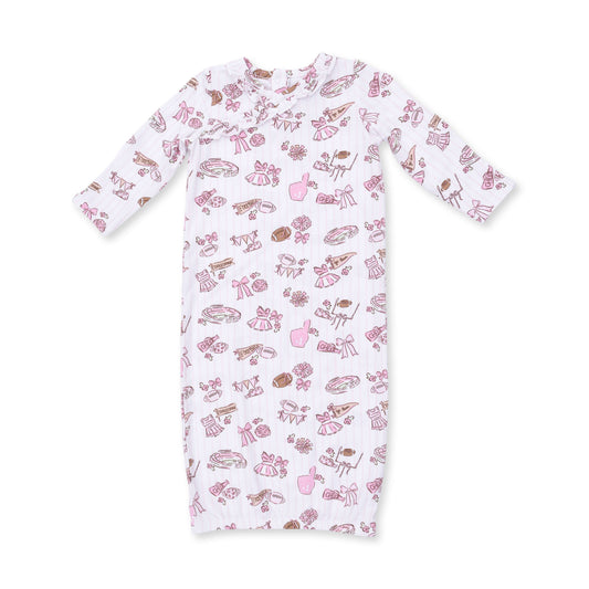 Football Cheer Nursery - Kimono Gown and Ruffle Knotted Hat