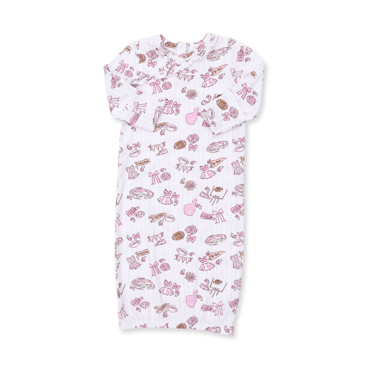 Football Cheer Nursery - Kimono Gown and Ruffle Knotted Hat