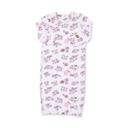 Football Cheer Nursery - Kimono Gown and Ruffle Knotted Hat