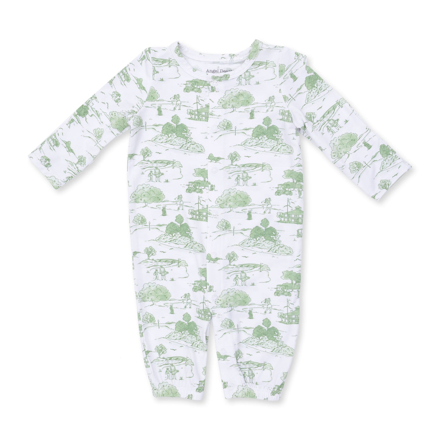 Golf Toile Green - Convertible Gown and Beanie Hat