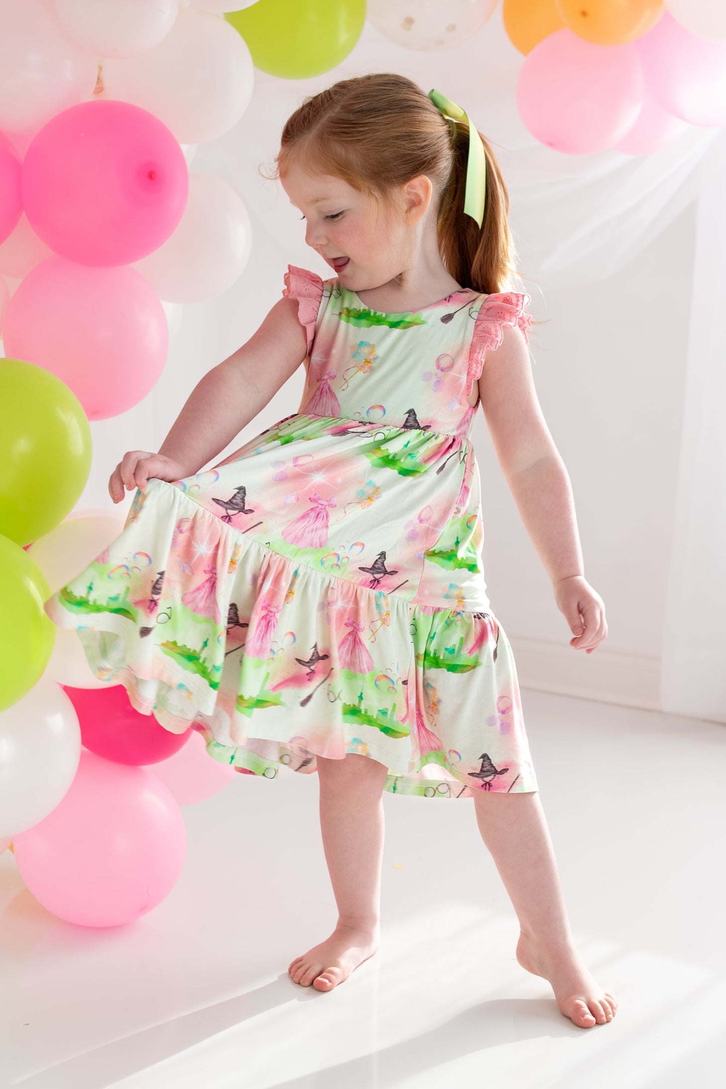 Popular Ruffle Lace Sleeve Tiered Twirl