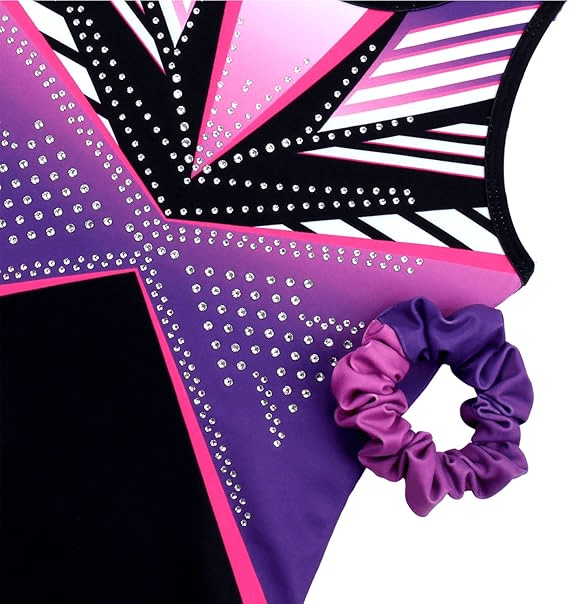 Magenta Diamond Pattern Biketard Unitard for Girls