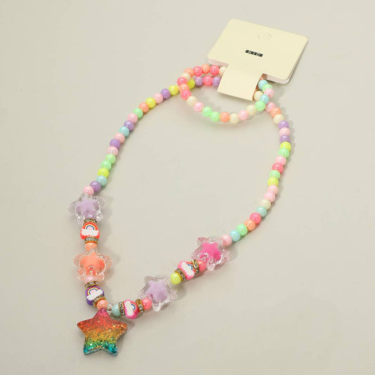Kids Star Charm Beaded Jewelry Set