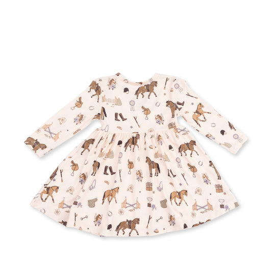 Pretty Equestrian - Twirly Long Sleeve Dress